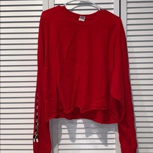 Red race car crop top